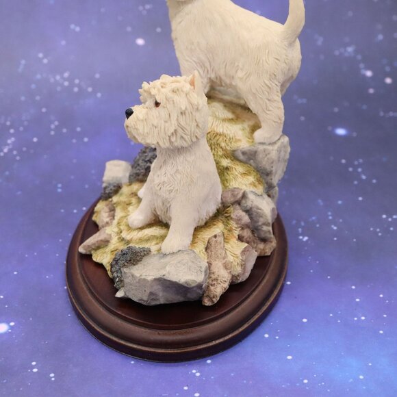 Sherratt & Simpson Westie Dog Figurine West Highland Terriers on Rocks w/ base - Picture 9 of 12